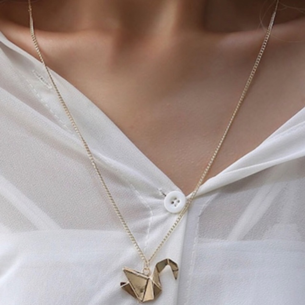 Origami gold necklace